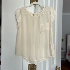Joie Cream Cap Sleeve Blouse